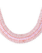 VOJ Rose Gold-Polished Artificial Stones Studded Choker Jewellery Set