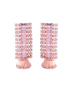 VOJ Rose Gold-Polished Artificial Stones Studded Choker Jewellery Set