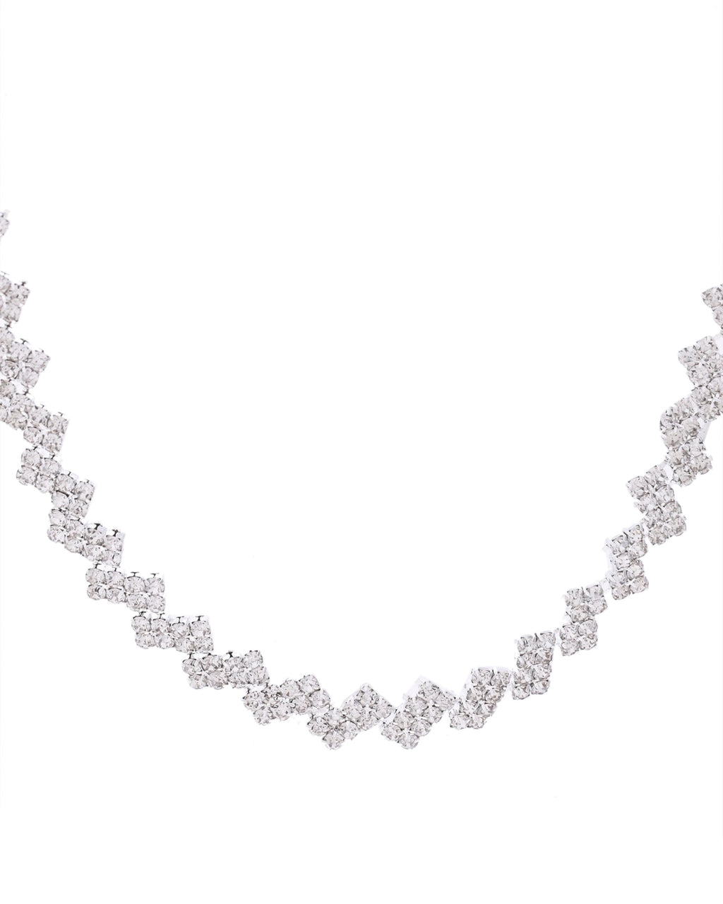 VOJ Silver Plated Stones Studded minimal Designed Jewellery Set