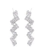 VOJ Silver Plated Stones Studded minimal Designed Jewellery Set