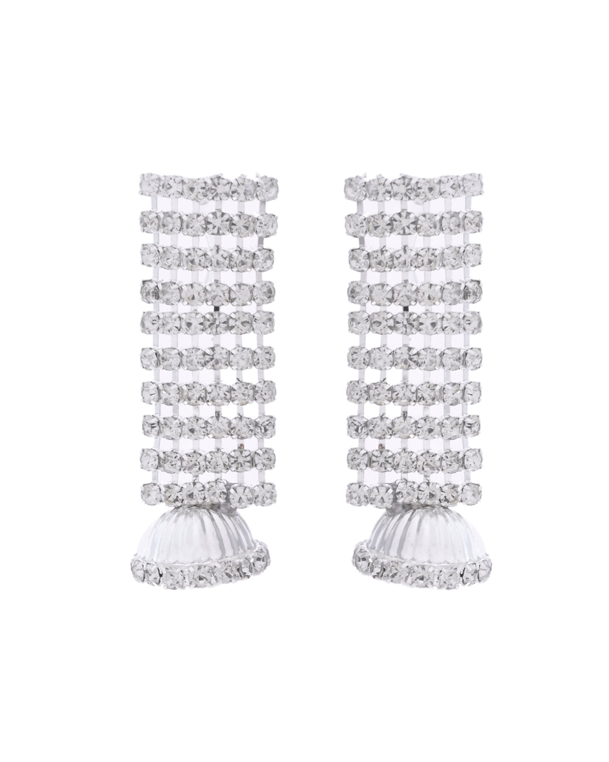 VOJ Silver-Plated Artificial Stones Studded Choker Jewellery Set
