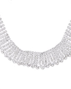 VOJ Silver-Plated Artificial Stones Studded Choker Jewellery Set