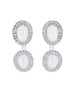 VOJ Silver-Plated Stones Studded Oval Shaped Jewellery Set