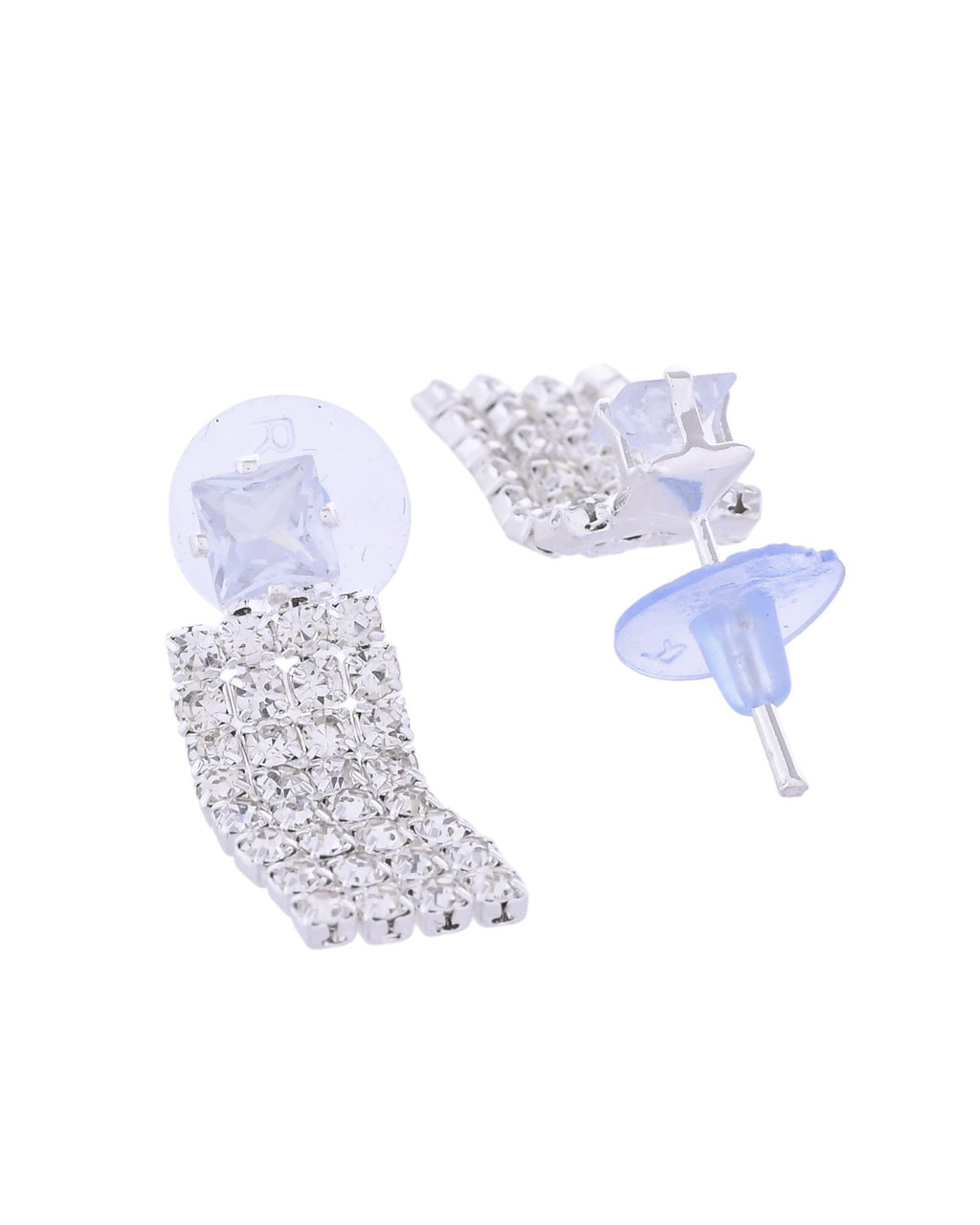 VOJ Silver-Plated Stones Studded Jewellery Set