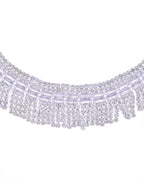 VOJ Silver-Plated Stones Studded Jewellery Set