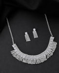 VOJ Silver-Plated Stones Studded Jewellery Set