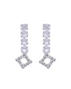 VOJ Silver-Plated Stones Studded Geomatrical Jewellery Set