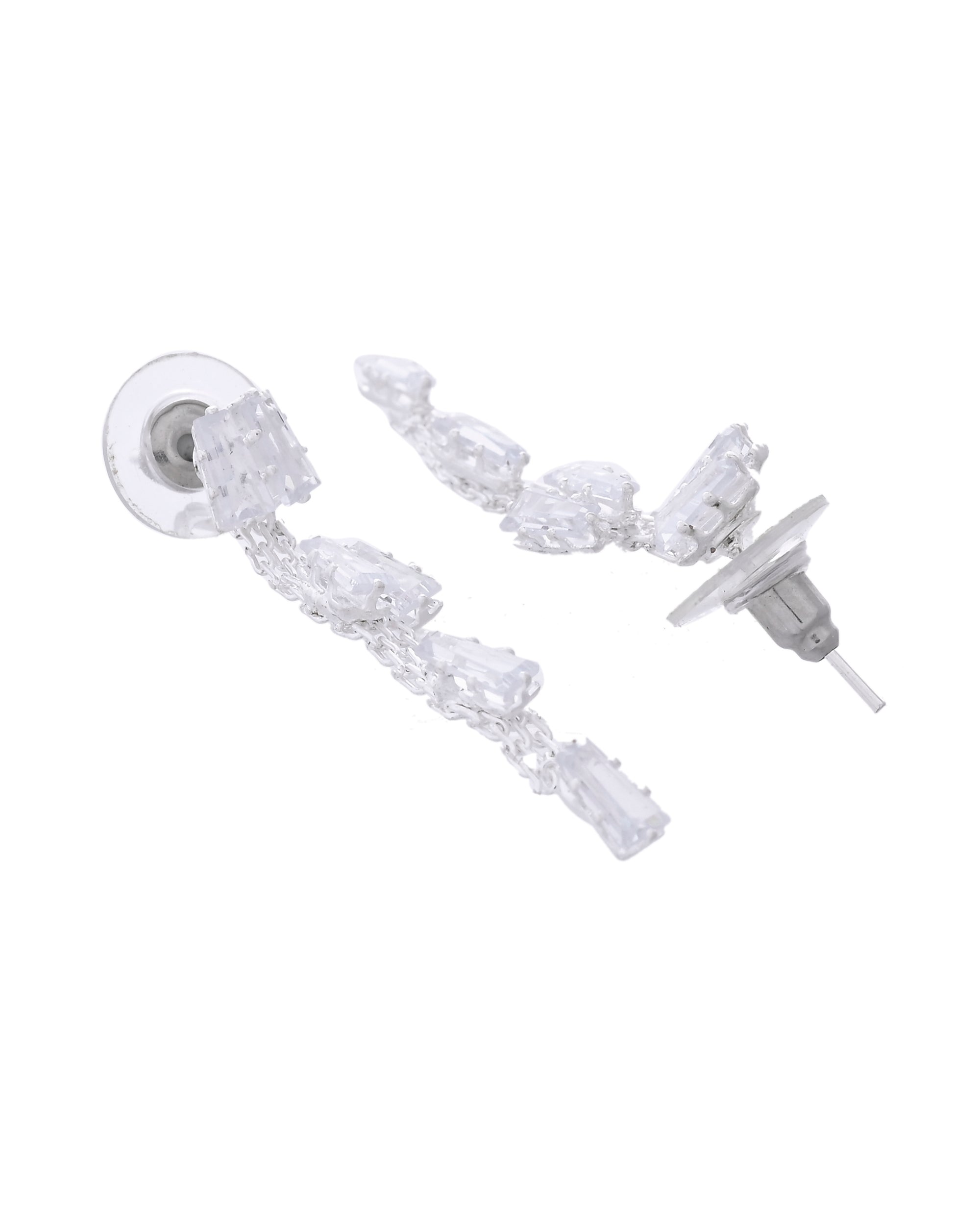 VOJ Silver Plated Artifical Stone Studded Necklace Set
