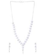 VOJ Silver Plated Artifical Stone Studded Necklace Set