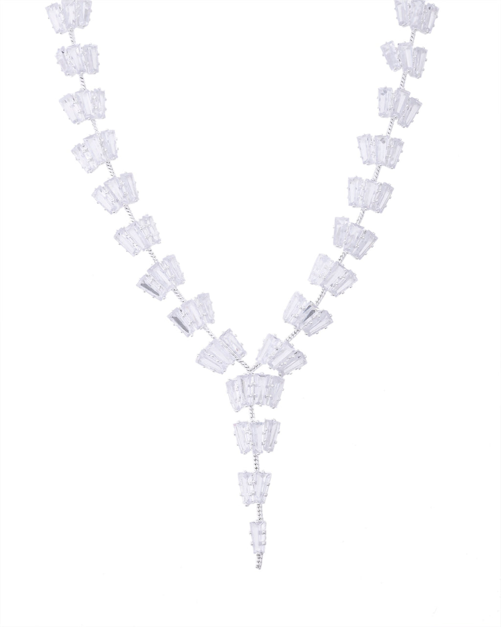 VOJ Silver Plated Artifical Stone Studded Necklace Set