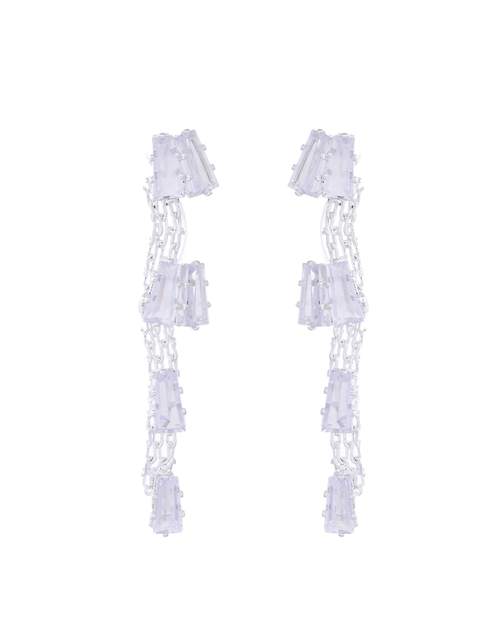VOJ Silver Plated Artifical Stone Studded Necklace Set