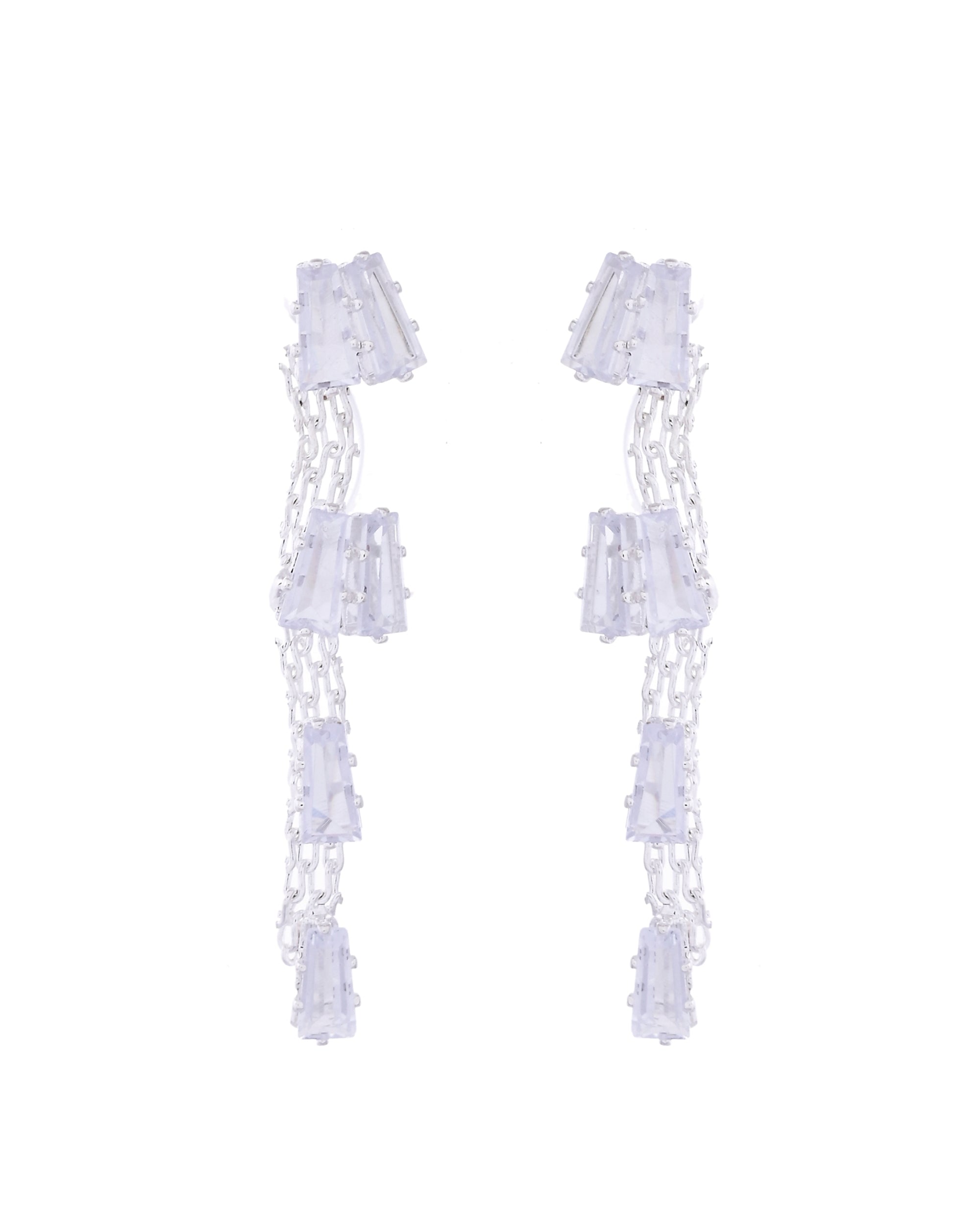 VOJ Silver Plated Artifical Stone Studded Necklace Set