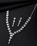 VOJ Silver Plated Artifical Stone Studded Necklace Set