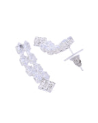 VOJ Silver Plated CZ Stones Studded Necklace Set