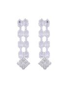 VOJ Silver Plated CZ Stones Studded Necklace Set