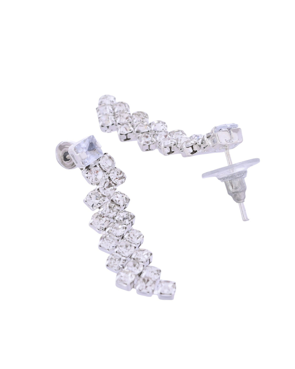 VOJ Silver Plated CZ And Artifical Stones Studded Necklace Set