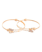 VOJ Set of 2 Gold-Polished AD Stones Butterfly Shaped Elegent Bangles - Distacart