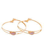 VOJ Set of 2 Gold-Polished AD Stone Studded Classic Bangles - Distacart