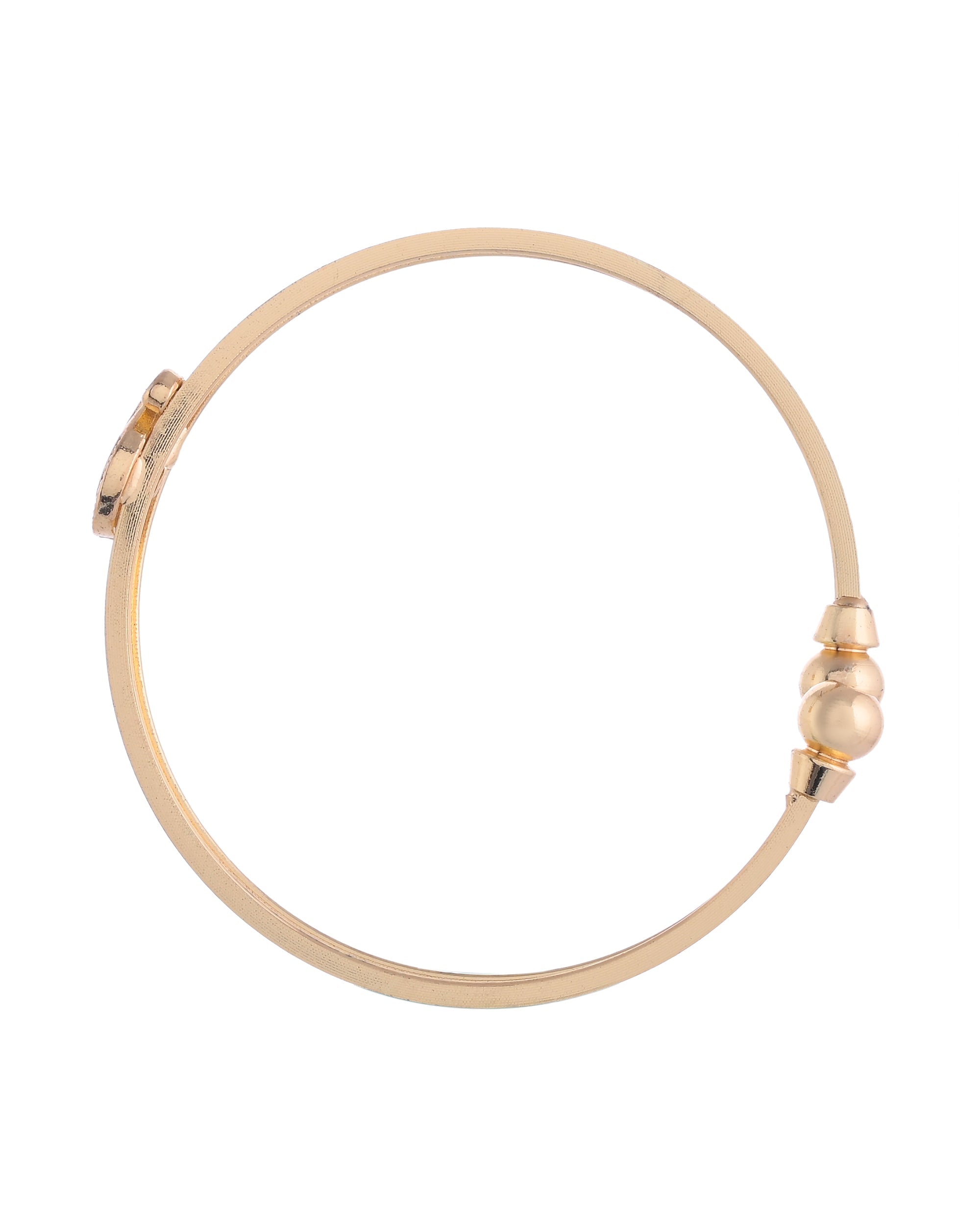 VOJ Set of 2 Gold-Polished AD Stone Studded Classic Bangles - Distacart