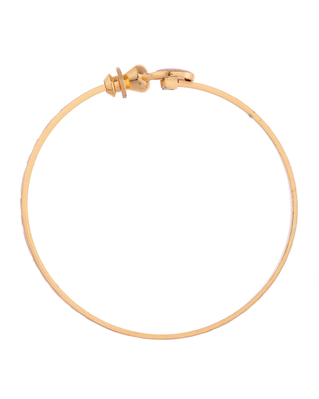 VOJ Set of 2 Gold-Polished Stone Studded Heart Shaped Bangles - Distacart