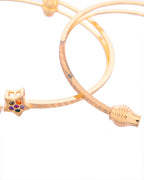 VOJ Set of 2 Gold-Polished Multi Colour Stone Studded Star Shaped Bangles - Distacart