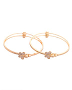 VOJ Set of 2 Gold-Polished AD Stones Butterfly Shaped Bangles - Distacart