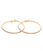 VOJ Set of 2 Gold-Polished AD Stones Studded Minimal Bangles - Distacart