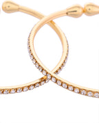 VOJ Set of 2 Gold-Polished AD Stones Studded Minimal Bangles - Distacart