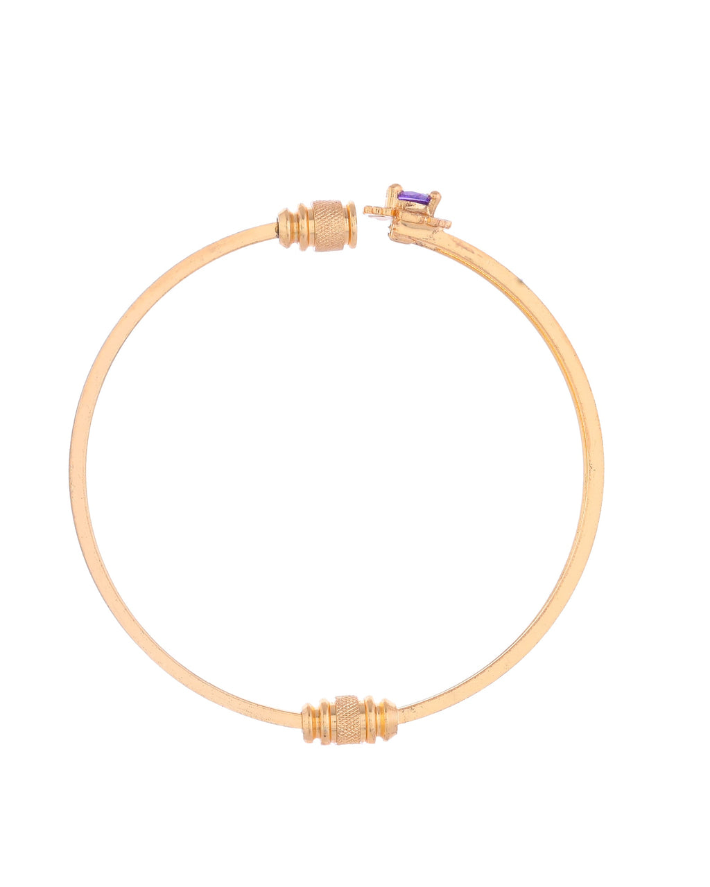 VOJ Set of 2 Gold-Polished Purple Stone Studded Bangles - Distacart