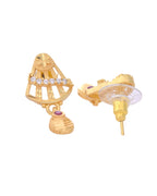 VOJ Gold-Polished Designer Shaped AD Stone Studded Chain Set