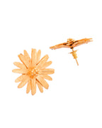 VOJ Gold Polished Anti Tarnish Elegent Floral Shaped Stud Earrings - Distacart