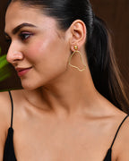VOJ Gold Polished Anti Tarnish Designer Drop Earrings - Distacart