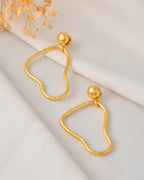 VOJ Gold Polished Anti Tarnish Designer Drop Earrings - Distacart