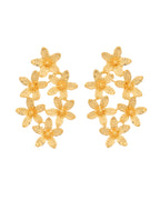 VOJ Gold Polished Floral Designer Earrings - Distacart