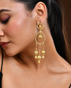 VOJ Gold Polished Elegant Anti Tarnish Big Drop Earrings - Distacart