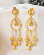 VOJ Gold Polished Elegant Anti Tarnish Big Drop Earrings - Distacart