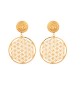 VOJ Gold Polished Hand Crafted Anti Tarnish Circular Earrings - Distacart