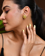 VOJ Gold Polished Designer Small Stud Earrings - Distacart