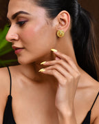 VOJ Gold Polished Designer Small Stud Earrings - Distacart
