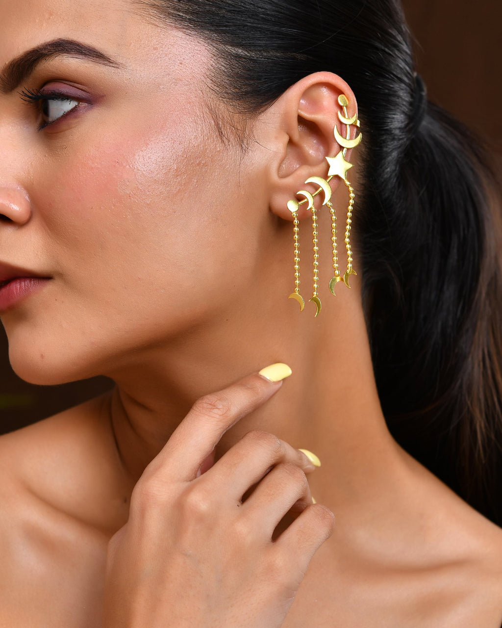 VOJ Gold Polished Anti Tarnish Openable Ear Cuff - Distacart