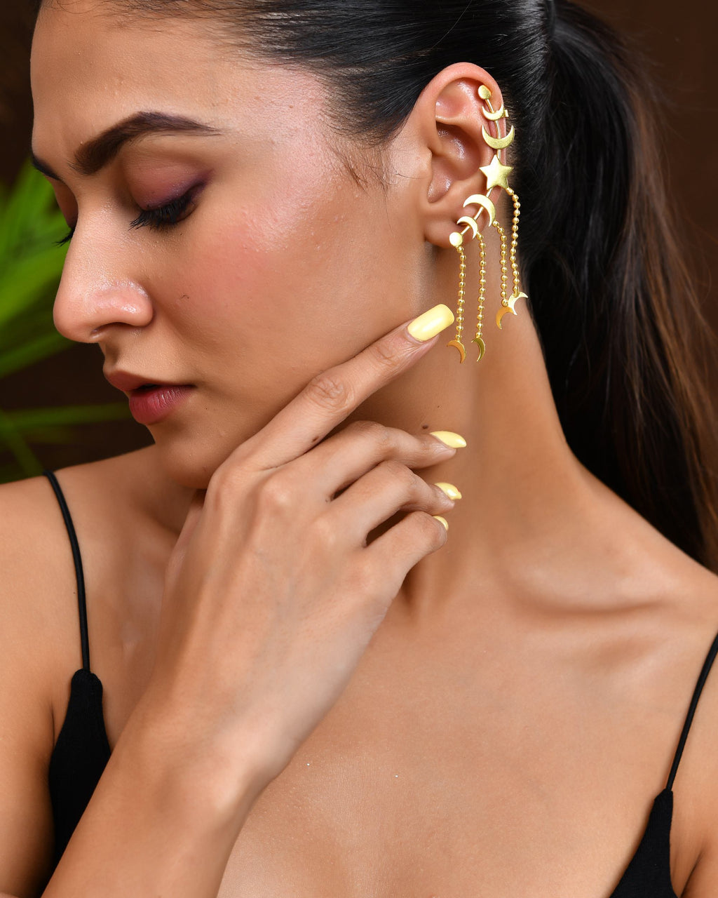 VOJ Gold Polished Anti Tarnish Openable Ear Cuff - Distacart