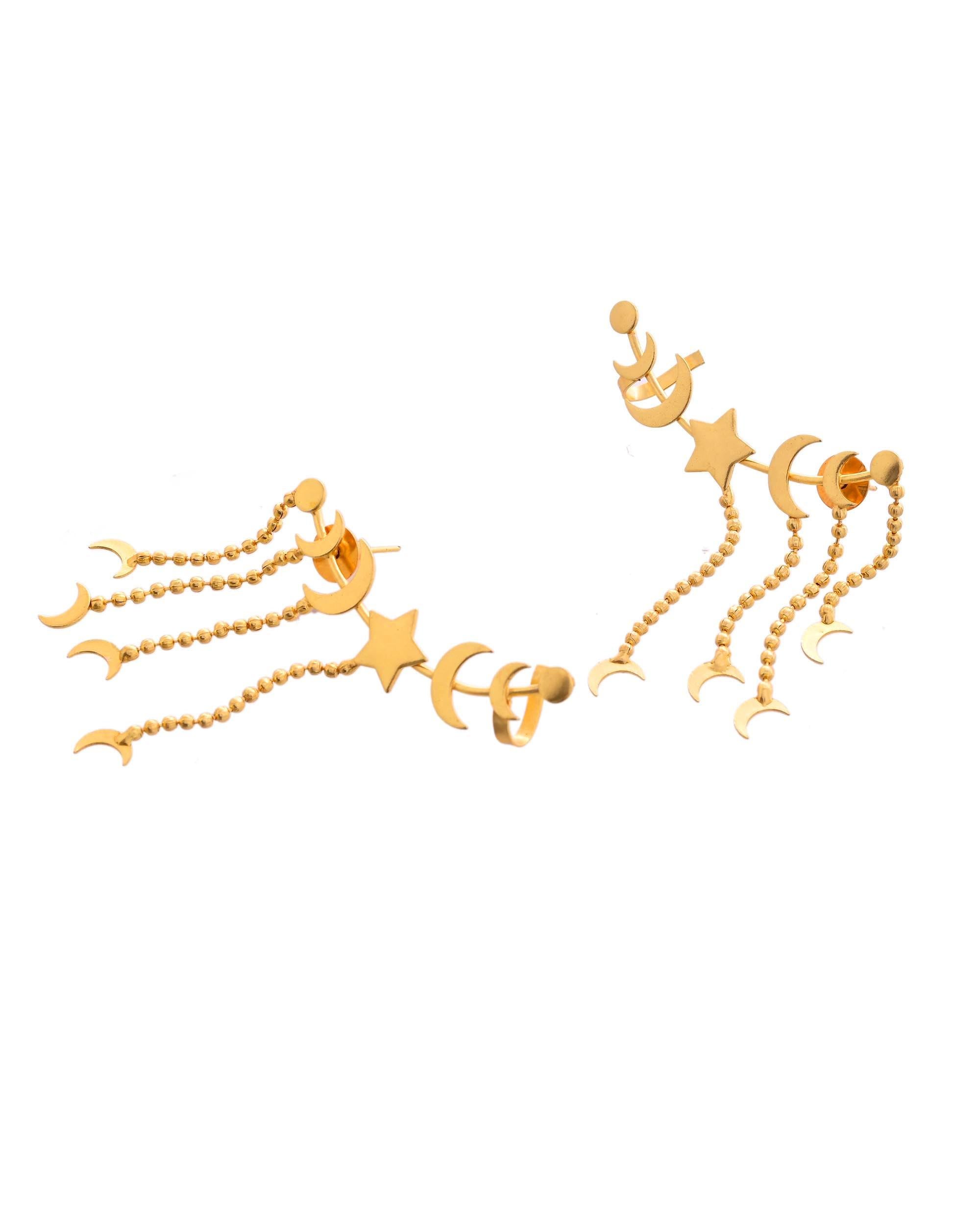 VOJ Gold Polished Anti Tarnish Openable Ear Cuff - Distacart