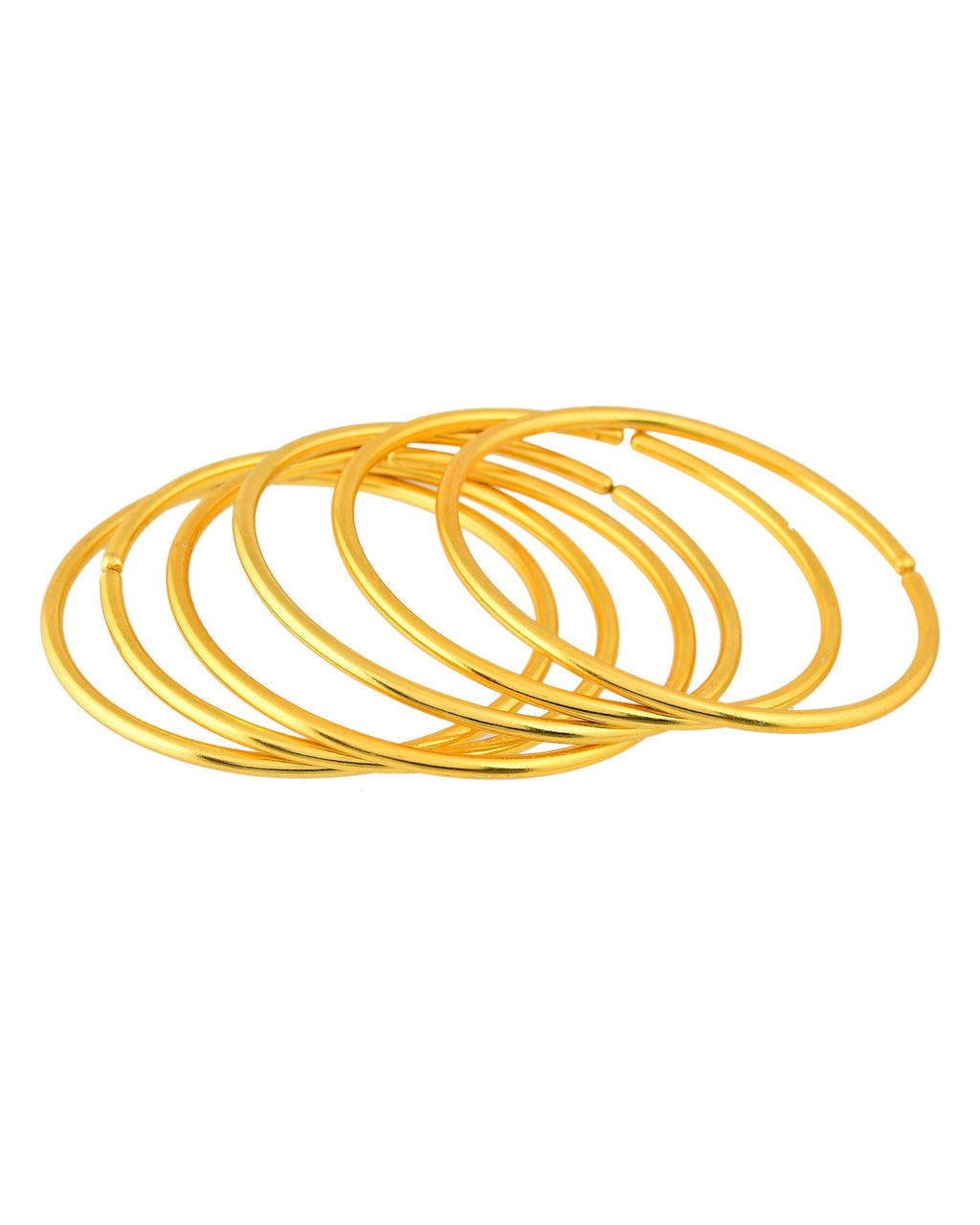 VOJ Set of 6, Gold Polished Anti Tarnish Bangles - Distacart