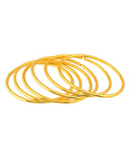 VOJ Set of 6, Gold Polished Anti Tarnish Bangles - Distacart