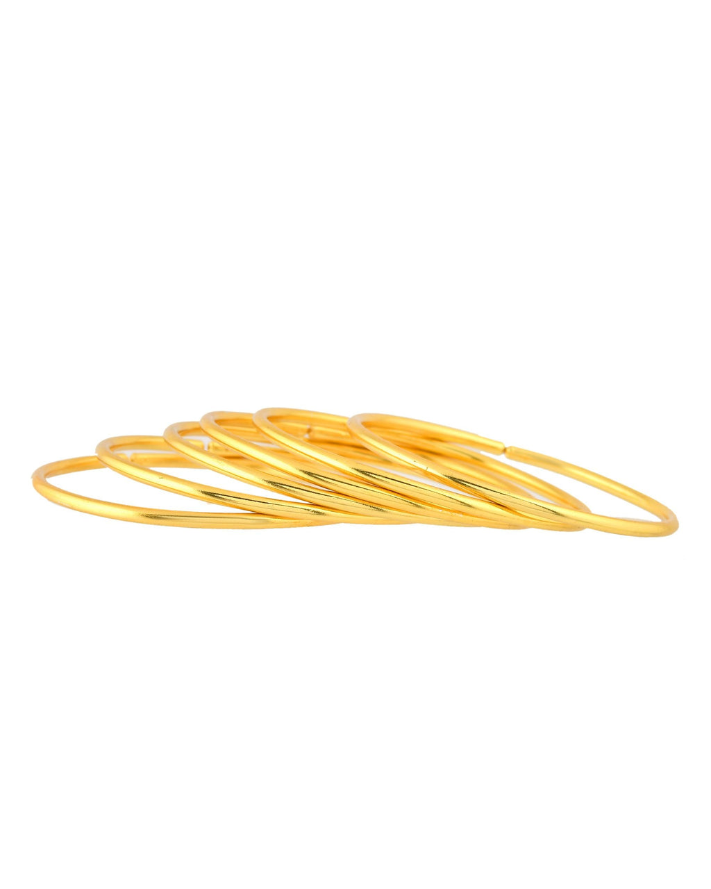 VOJ Set of 6, Gold Polished Anti Tarnish Bangles - Distacart