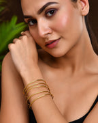 VOJ Gold Polished Elegant Anti Tarnish Multi Layer Bracelet - Distacart