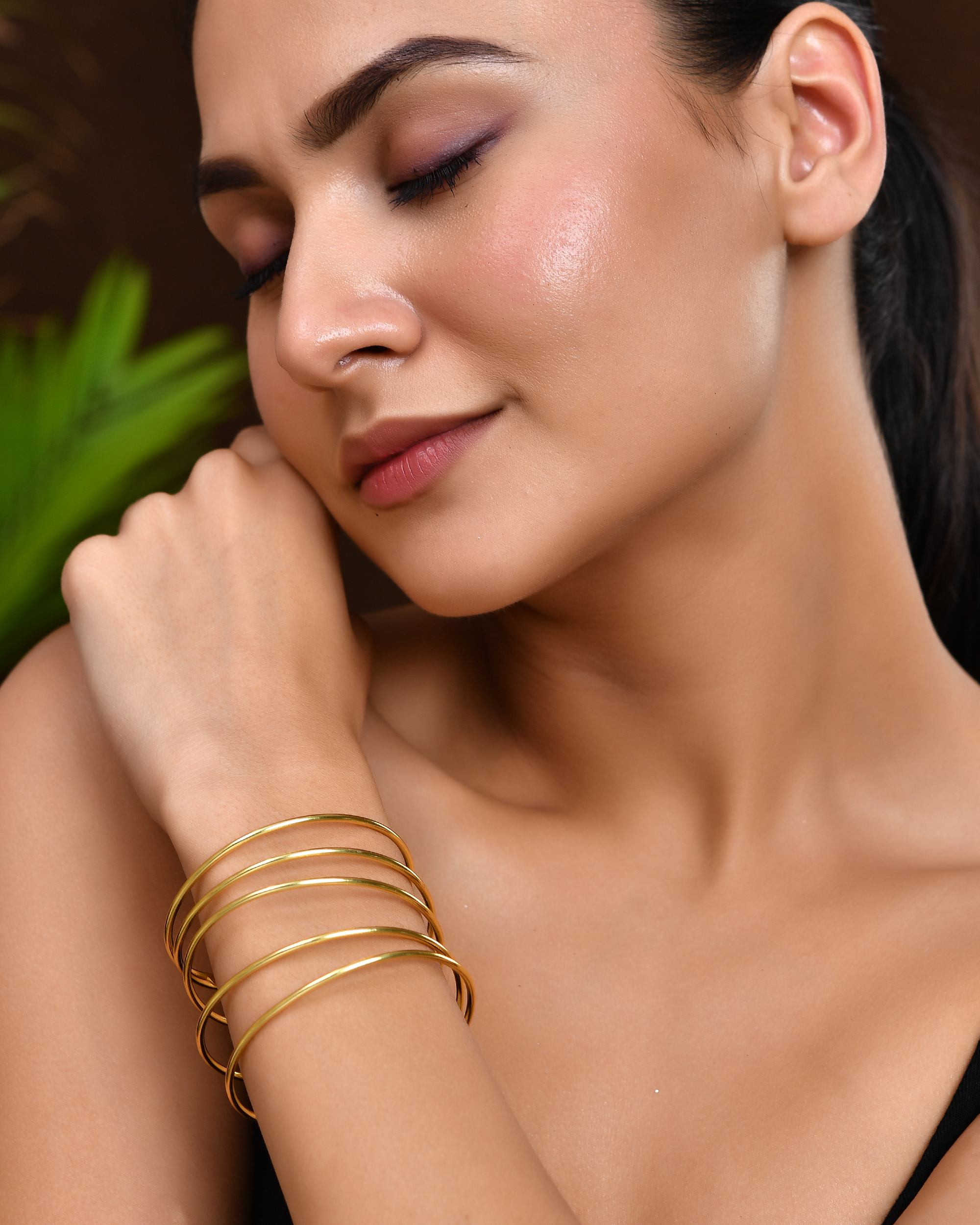 VOJ Gold Polished Elegant Anti Tarnish Multi Layer Bracelet - Distacart