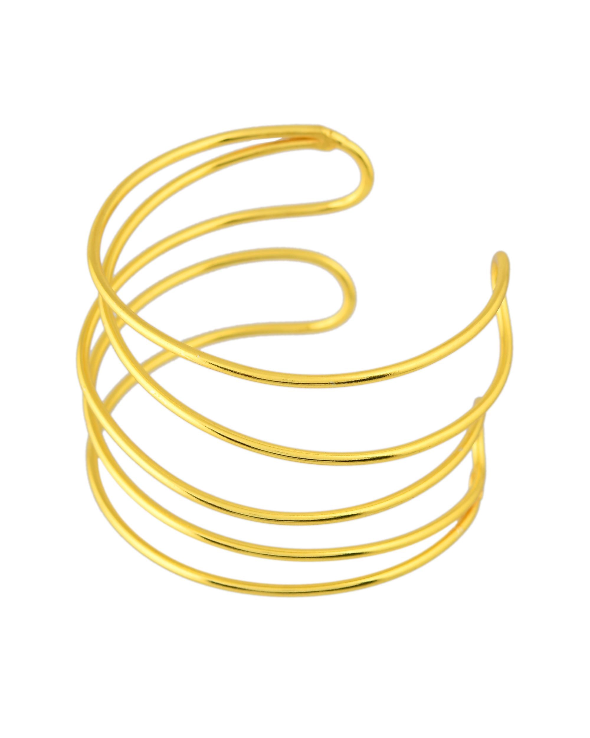 VOJ Gold Polished Elegant Anti Tarnish Multi Layer Bracelet - Distacart