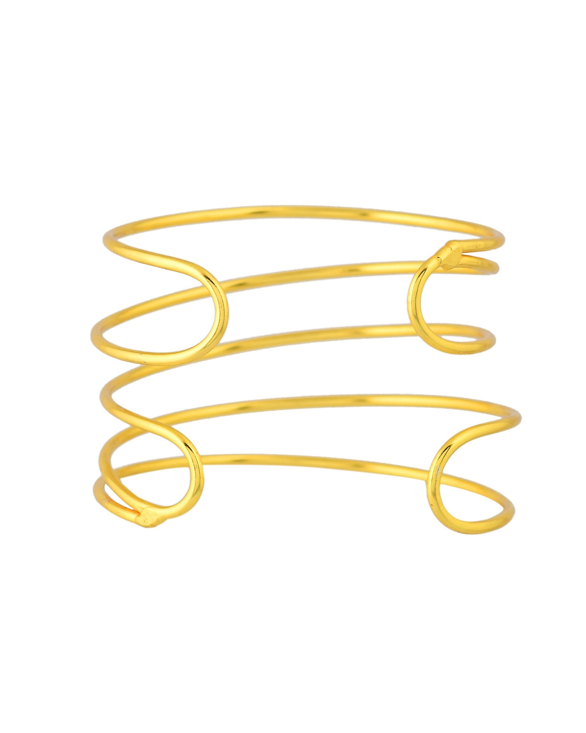 VOJ Gold Polished Elegant Anti Tarnish Multi Layer Bracelet - Distacart