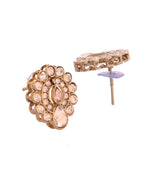 VOJ Copper Plated Stone Studded Circular Shaped Jewellery Set With Maang Tikka - Distacart